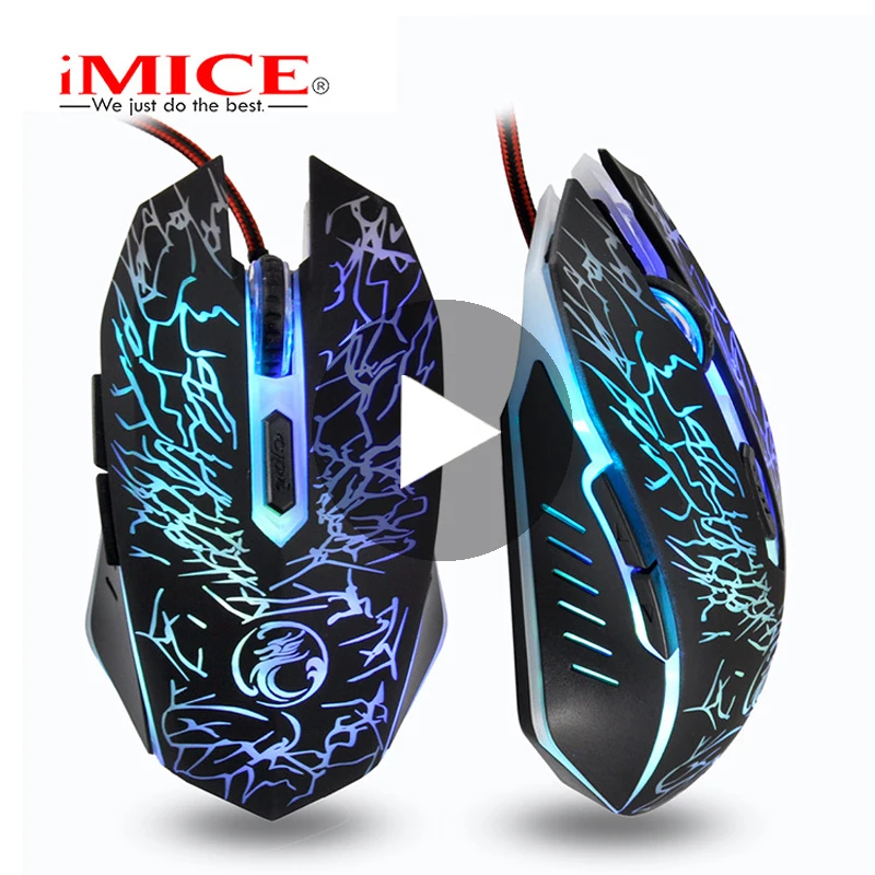 IMice игровая мышь геймерская Проводная с кабель задней подсветки провод RGB для