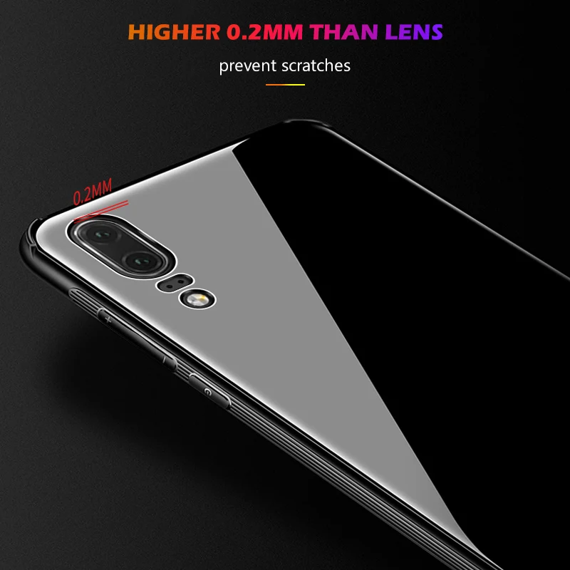 Yikola Tempered Glass Case For Huawei P20 Lite Pro Honor 9 10 V9 V10 Ultra Thin Soft Silicone Edge Shell Mate |