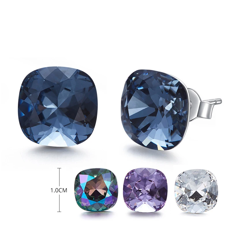 Модные серьги гвоздики с кристаллами Swarovski 925|Серьги-гвоздики| |