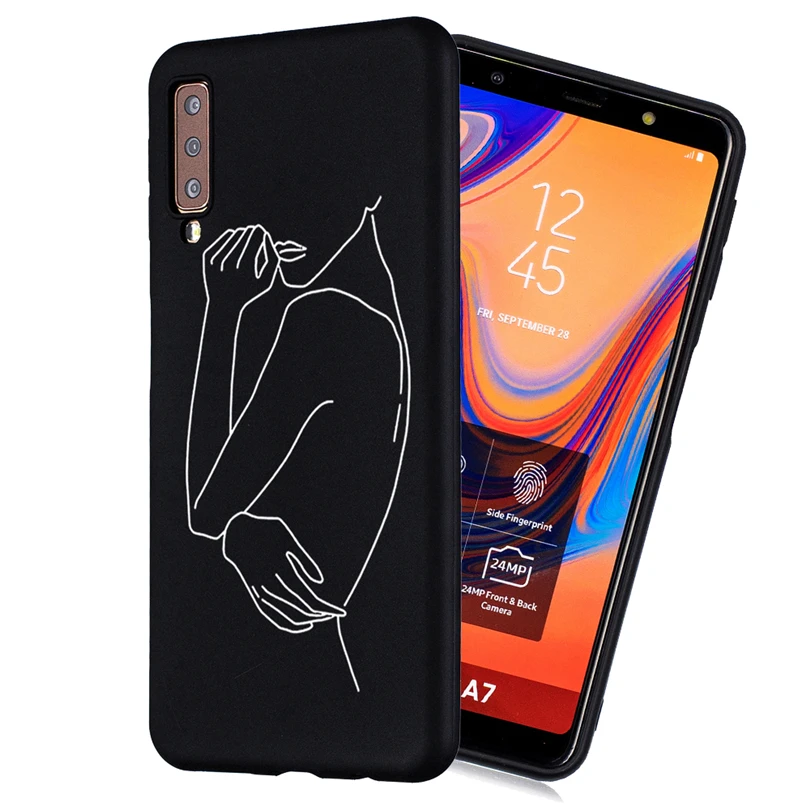 Slim TPU Case For Samsung Galaxy A5 A6 A6+ A7 A750 A8 Plus A9 2018 Silicone Painted Cover |
