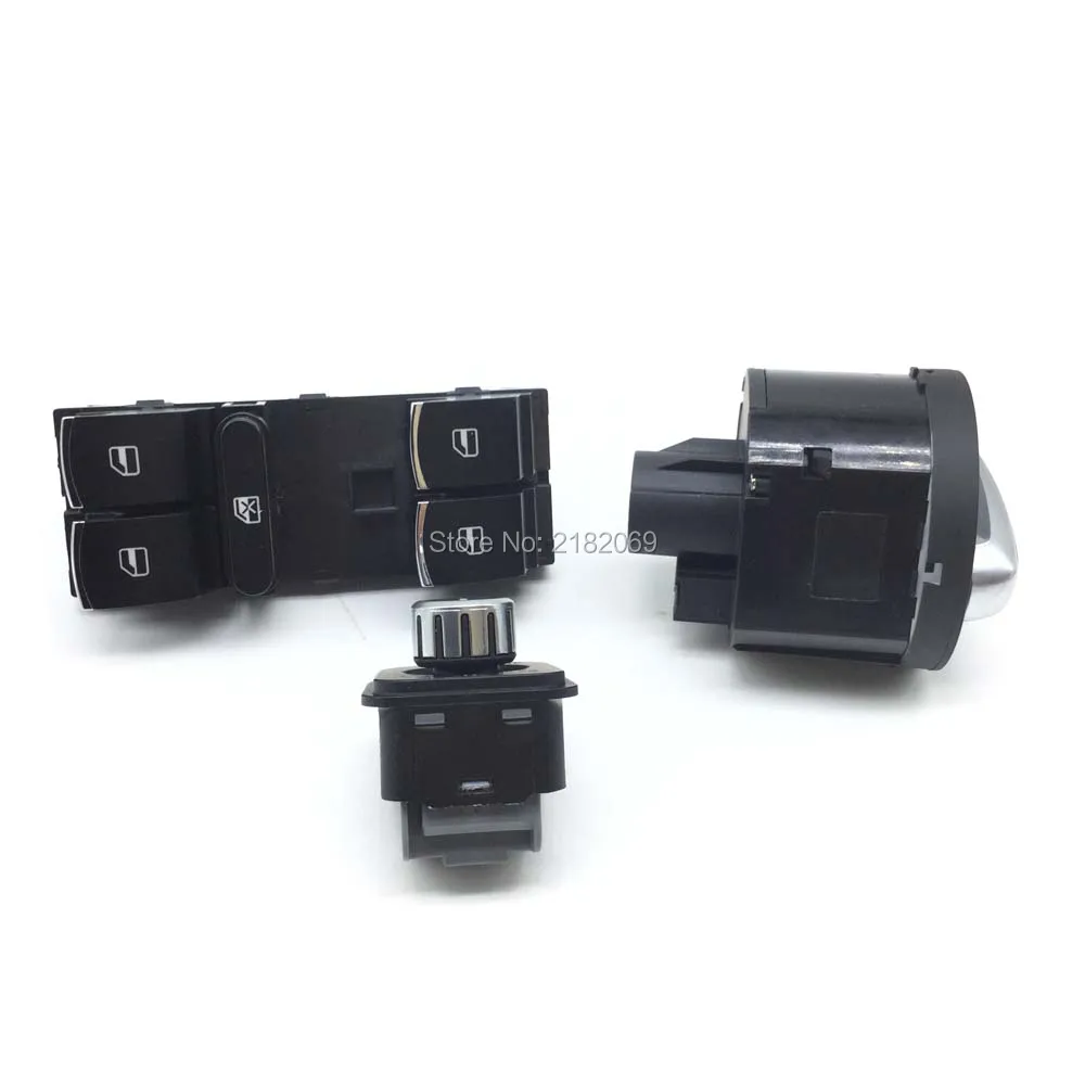 Хромированная фара + окно управления Регулируемый переключатель зеркала для VW