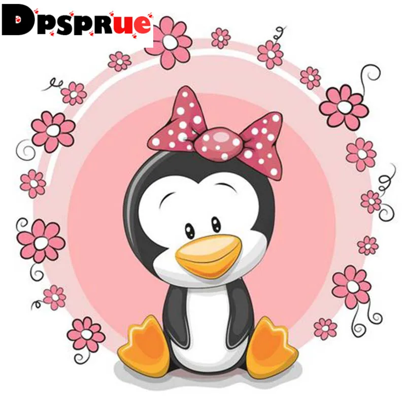 Dpsprue 5D DIY Алмазная картина полностью квадратная/круглая дрель милое животное