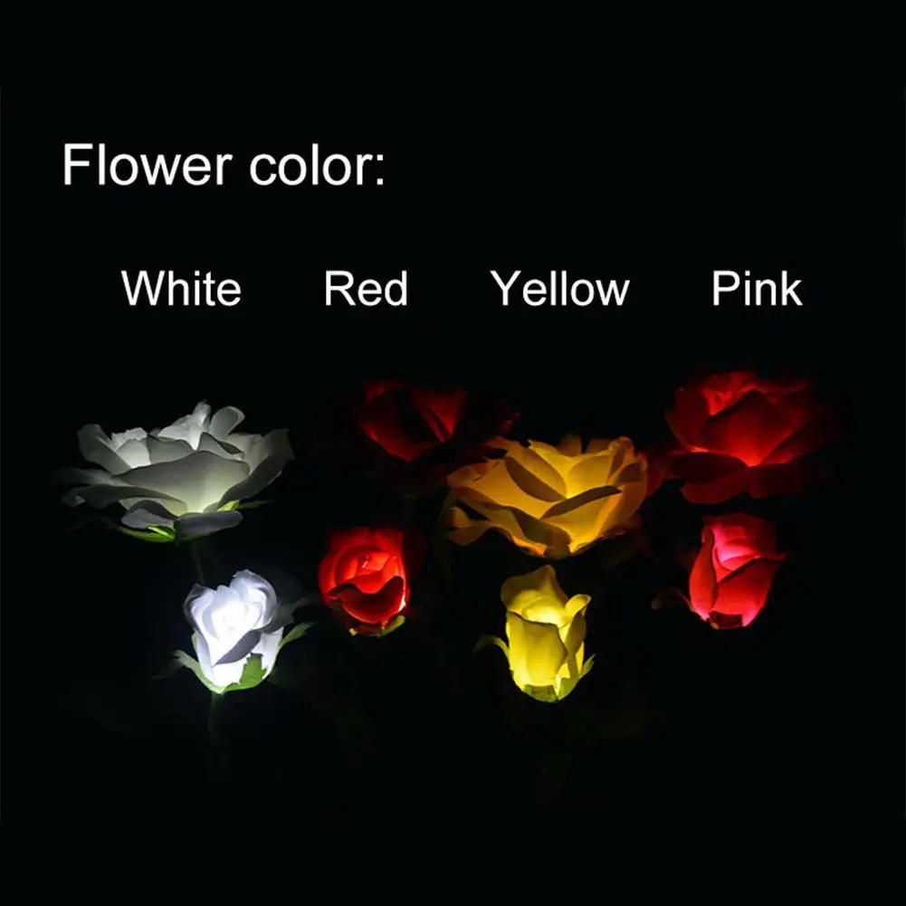 LumiParty 2LED Waterproof Solar-powered Rose Lawn Lamp Outdoor Landscape Light Yard Garden Decoration (2 Head per Lamp) | Лампы и