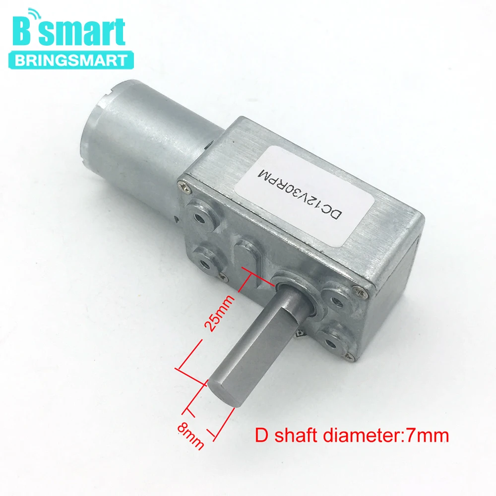Bringsmart JGY370 низкая скорость редукции DC Червячные редукторные двигатели 24 в 8 мм D7 длина вала 25 мм высокий крутящий момент турбомотор