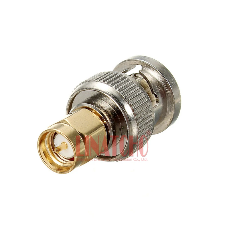 

10 pcs walkie talkie antenna connector RF 50ohm brass straight bnc male to sma male adapter