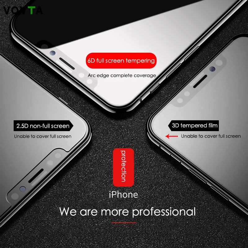 Защитное стекло VOVTA для iPhone 7, протектор экрана iPhone 8, Xr, Xs, Xs, макс. закаленное стекло на iPhone X, 6, 6s, 7, 8 Plus, Xs, стекло