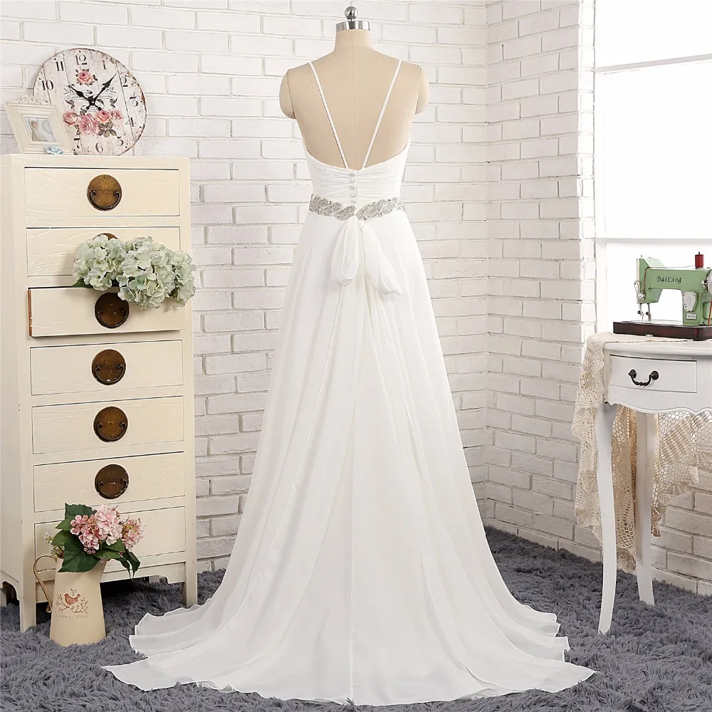 Новинка 2018 романтичные пляжные свадебные платья сексуальный шифоновый дешевый