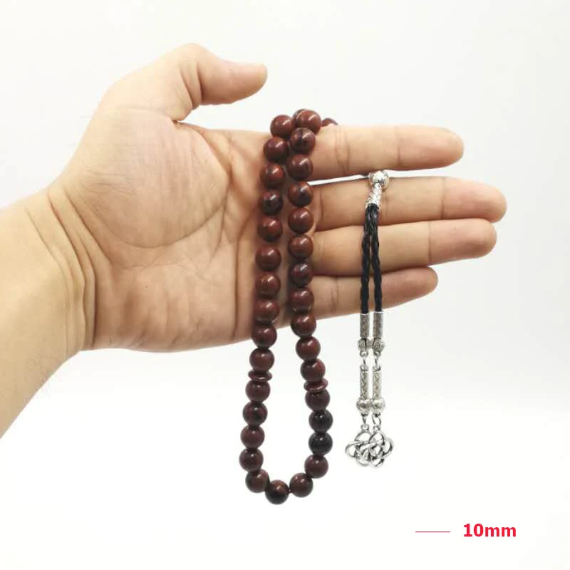 Натуральный Красный обсидиан Tasbih мужской четки Редкий Камень 33 мусульманская