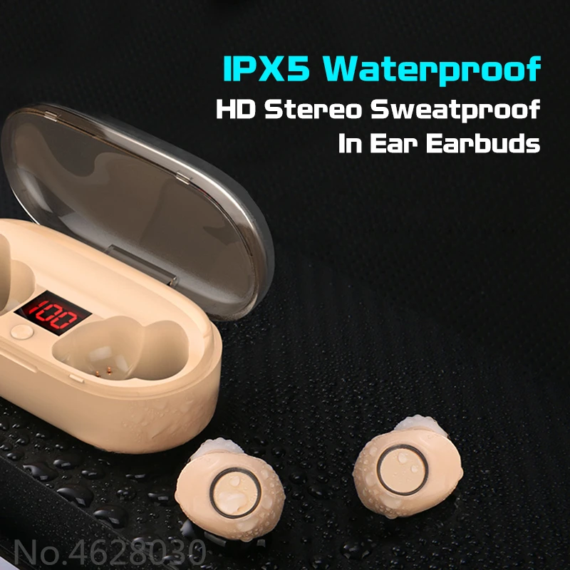 Mini TWS Wireless Bluetooth Earphone 5.0 IPX5 Waterproof 4D Surround Heavy Bass Earbuds with Charging box Long-standy Time | Портативная