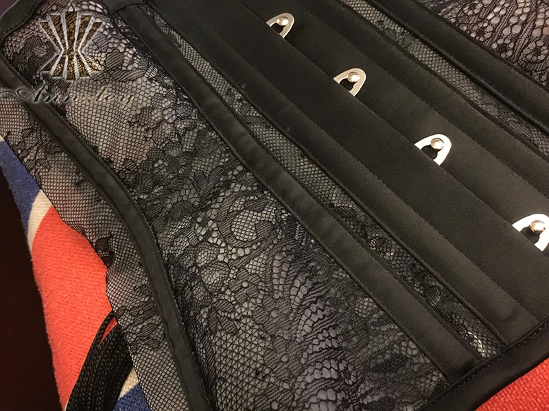 Женский сетчатый корсет 24 см белый со стальными косточками с прозрачной талией