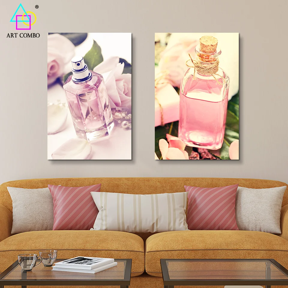 Современный Натюрморт Холст для Живописи Очаровательный Розовый Духи Wall Art Picture