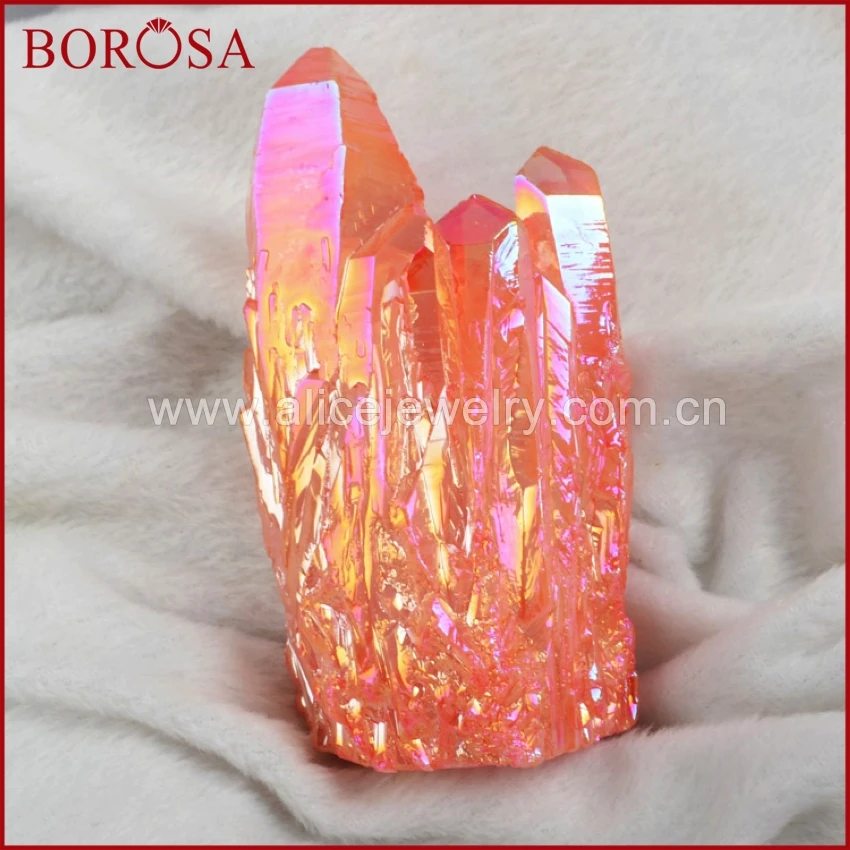 BOROSA 1 кг смешанных цветов Кристалл кластер пламя природы ауры кварца титана