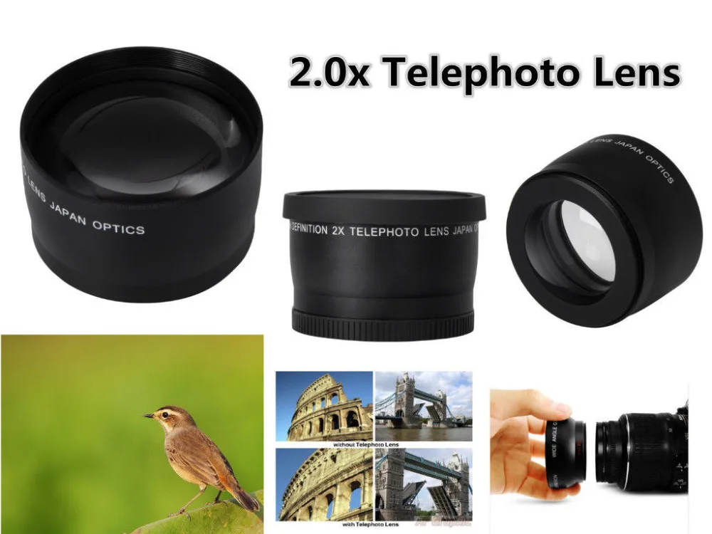 Фото Телеобъектив с 2-кратным увеличением 49 мм для Sony A3000 NEX-7 NEX-5N NEX-F3 NEX-C3 NEX-5 NEX-3 с линзами 18-55 мм №1