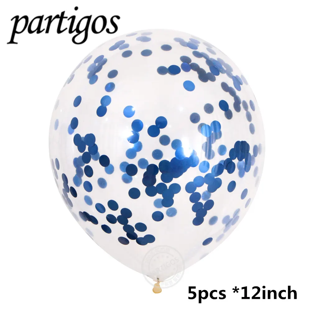 5pcs blue confetti Вечерние воздушные шары космонавта, воздушные шары из фольги, воздушные шары с изображением Галактики, вечерние праздничные шары с гелием для мальчиков - Цвет: 5pcs blue confetti