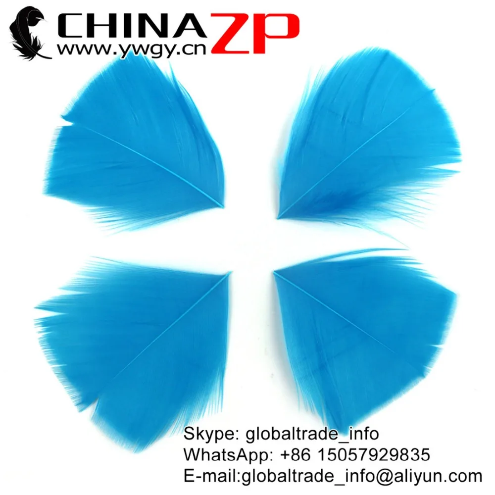 

CHINAZP Factory 3~7cm 100Pcs/lot High Quality Dyed Turquoise Turkey Feathers Petal Trimmed Wholesale for Craft