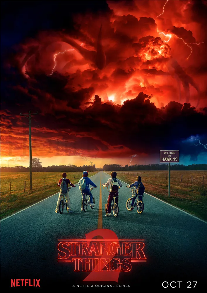 Stranger Things сезон 2 постеры для фильмов настенные наклейки белые бумажные принты