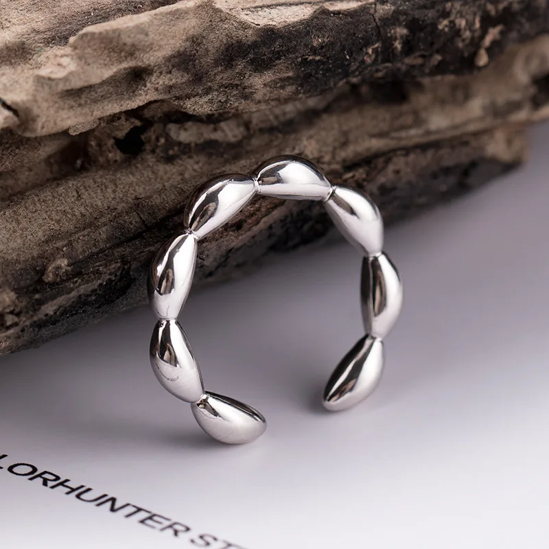 Овальные серебряные кольца для женщин S925 ювелирные изделия Модные Регулируемые