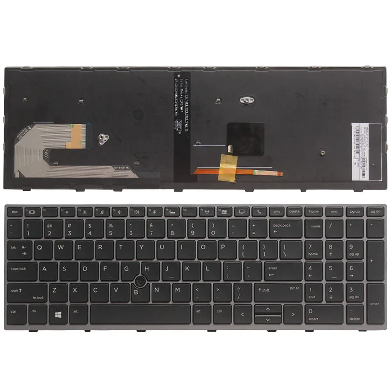 Новая американская Клавиатура для ноутбука HP EliteBook 850 G5 серебряная рамка с