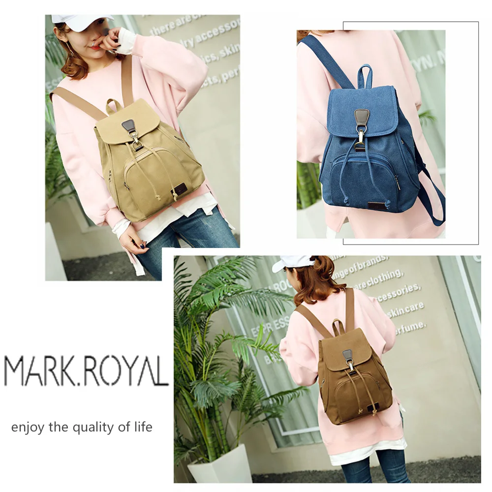 Модный холщовый рюкзак MARKROYAL для женщин школьная сумка на плечо ноутбука девочек