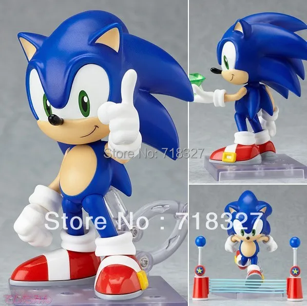 Горячие милые забавные GSC синий Соник Ежик яркие Nendoroid серии ПВХ фигурка игрушка