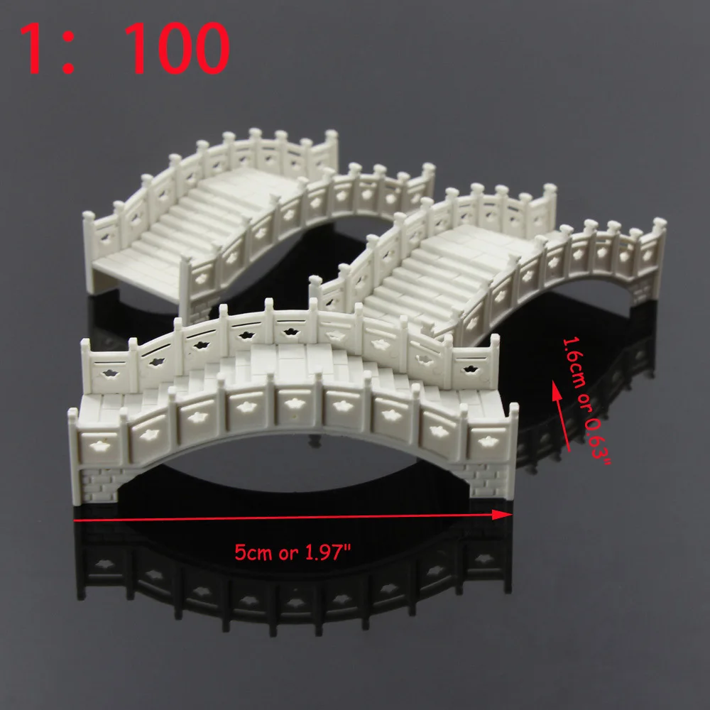 GY30 3 шт пластиковые арки h Мост белый китайских традициях 1:100 TT 1:75 ОО весы
