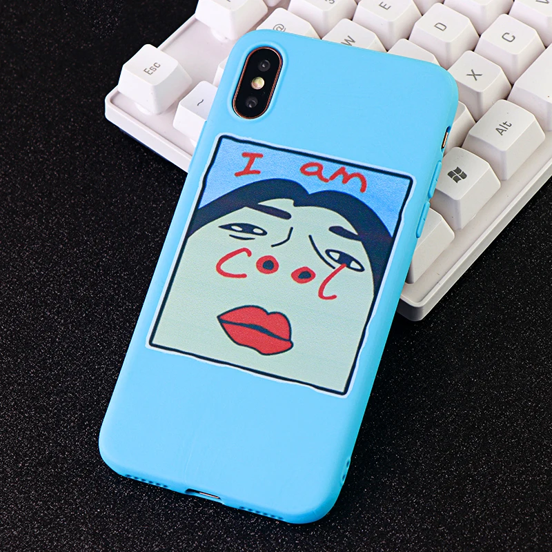 Funny Phone Cases for iPhone 6 s 7 8 Plus X XS MAX XR Cartoon I Am Cool Case Soft Silicone Fitted Cell Covers Accessories |