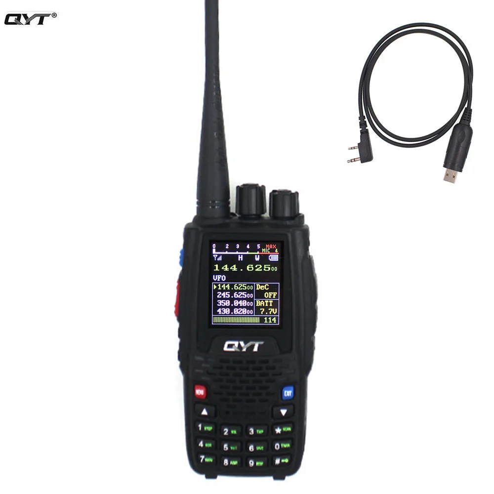 QYT Quad Band Handheld Two Way Radio KT-8R 4 Band Outdoor Intercom KT 8R UV 2 Way Radio KT8R Color Display 5W Walkie Talkie