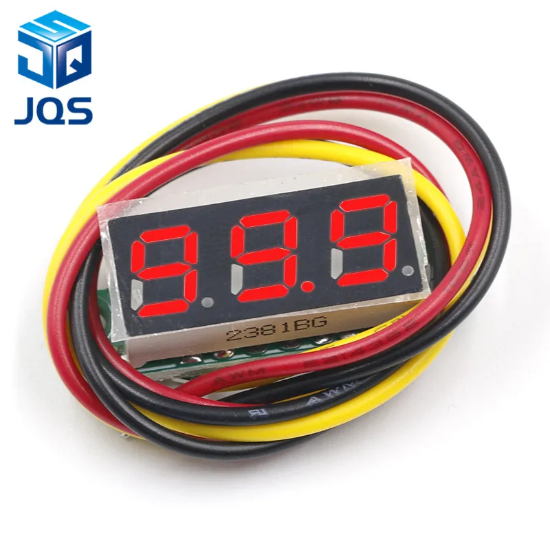 Красный DC 0 V-100 V 0,28 дюймов светодиодный цифровой вольтметр измеритель напряжения детектор напряжения монитор тестер панель автомобиля 12V 24V красный зеленый синий желтый - Цвет: Красный