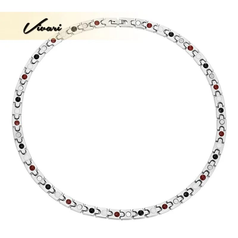 

Vivari Health 4in1 Magnetic Stainless Steel Women Necklace 2-Tone Rose Gold Magnet 316L Pretty Jewelry Neckwear Charm