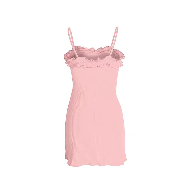 2018 корейский хлопок chic Пляжное Платье vestidos Элегантный спинки оборками платье с