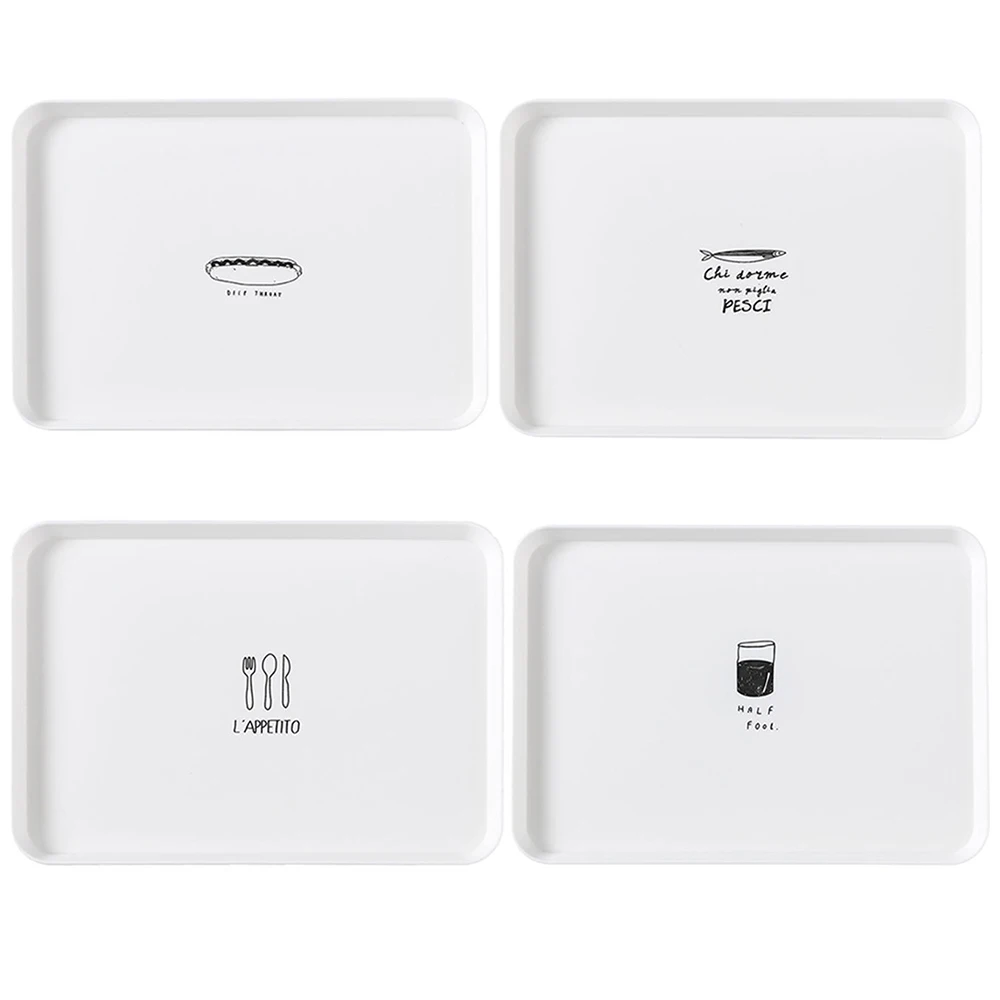 1pcs Plastic Nordic Style Serving Tray Meal Dessert Tea Breakfast Bread Snack Plate Storage Kitchen Accessories | Дом и сад