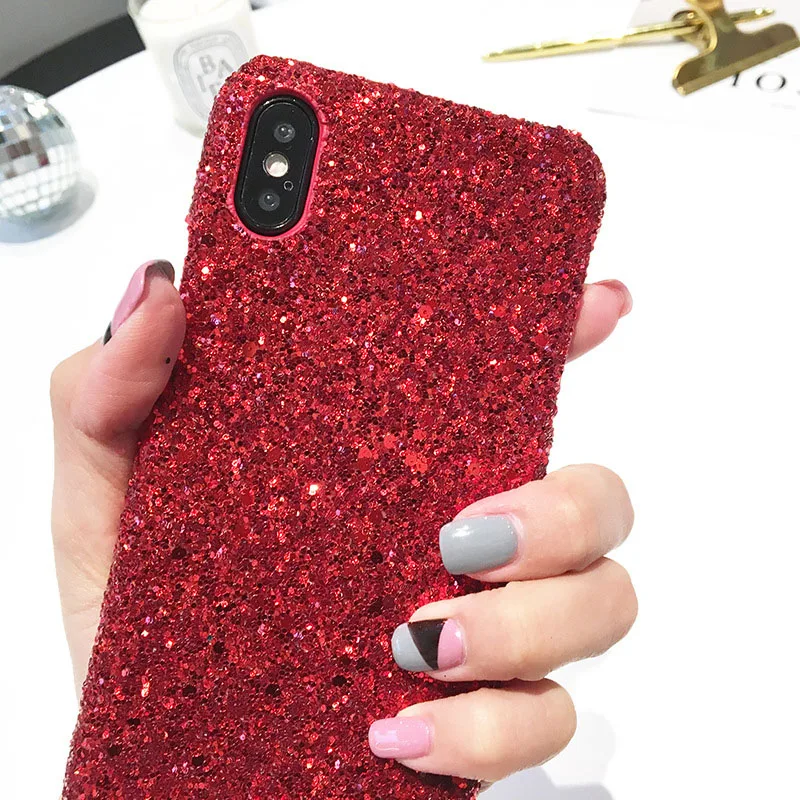 Роскошный чехол для телефона Kerzzil с блестками iPhone X жесткие чехлы из
