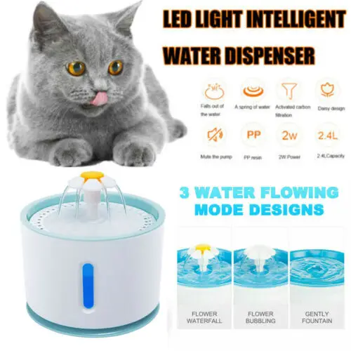 2.4L автоматический дозатор питьевой воды для собак питатель кошек миска с LED| |