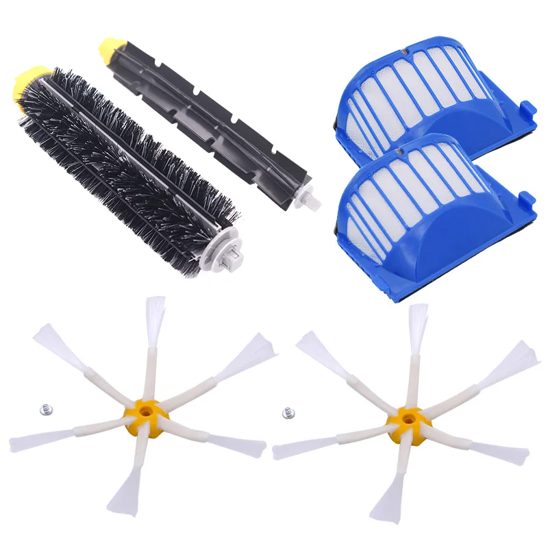 Фильтр AeroVac для IROBOT, боковая щетка, щетина и гибкие смесители Roomba 600 610 620 625 630 650 660 - Цвет: D