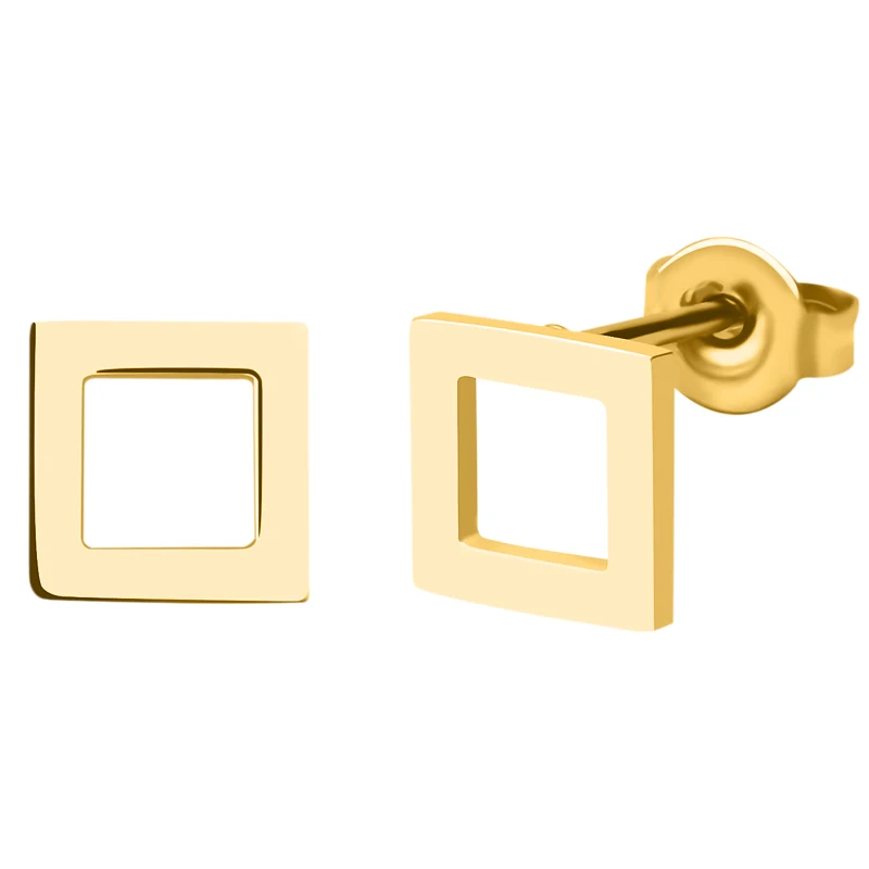 Fashion Stainless Steel Jewelry Minimalist Stainless Steel Earring For Men Rose Gold Gold Silver Three Colors Ear Stud For Gift - Окраска металла: Gold