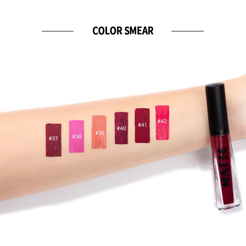 Miss Rose velvet matte lip gloss 12 colors waterproof long lasting dark brown liquid lipstick rose red tint MS0 | Красота и здоровье
