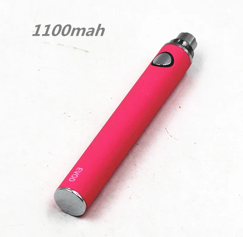 Pink 1100mah EVOD 650 mah/1100 mah сменная аккумуляторная батарея 510 Ego Thread 3,3-4,8 V для CE4 H2 T3S клиромайзер - Цвет: Pink 1100mah