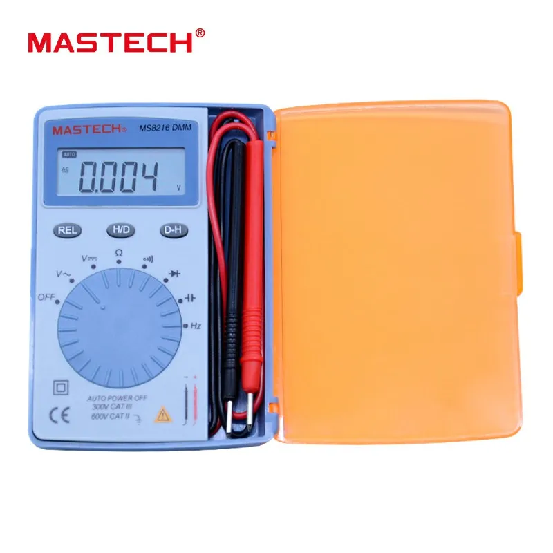 MASTECH MS8216 карманный цифровой мультиметр Удержание данных 4000 отсчетов Автозапуск ЖК-дисплей AC/DC напряжение DMM тестер детектор с диодом