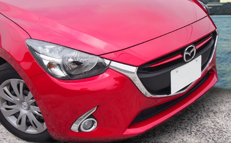 Хромированная передняя решетка гриль накладка наклейка для Mazda 2 Demio DJ DL мазда2 хэтчбек седан аксессуары Стайлинг