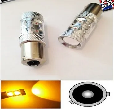 2 шт./лот 50 Вт желтая CAN шина ошибка чипы CREE PY21W 581 BAU15s светодиодный индикатор
