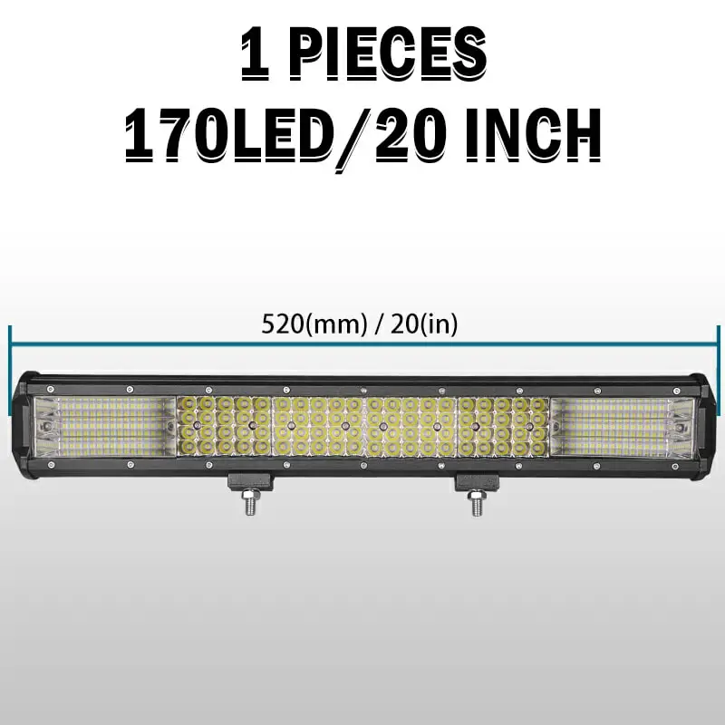 1 x20 inch light bar 4 7 12 17 20 дюймов Quad строк светодиодный светильник бар работа прямой Combo Луч Туман головной светильник для внедорожный ATV УАЗ 4x4 Пина 12В 24V Автомобильное трактор - Цвет: 1 x20 inch light bar