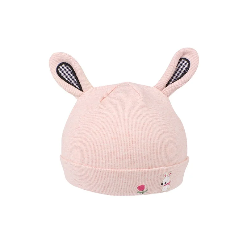 Cotton Newborn Baby Hat With Ears Cartoon Rabbit Soft Beanie Boys Girls Tire Cap Solid Comfortable 2019 | Детская одежда и обувь