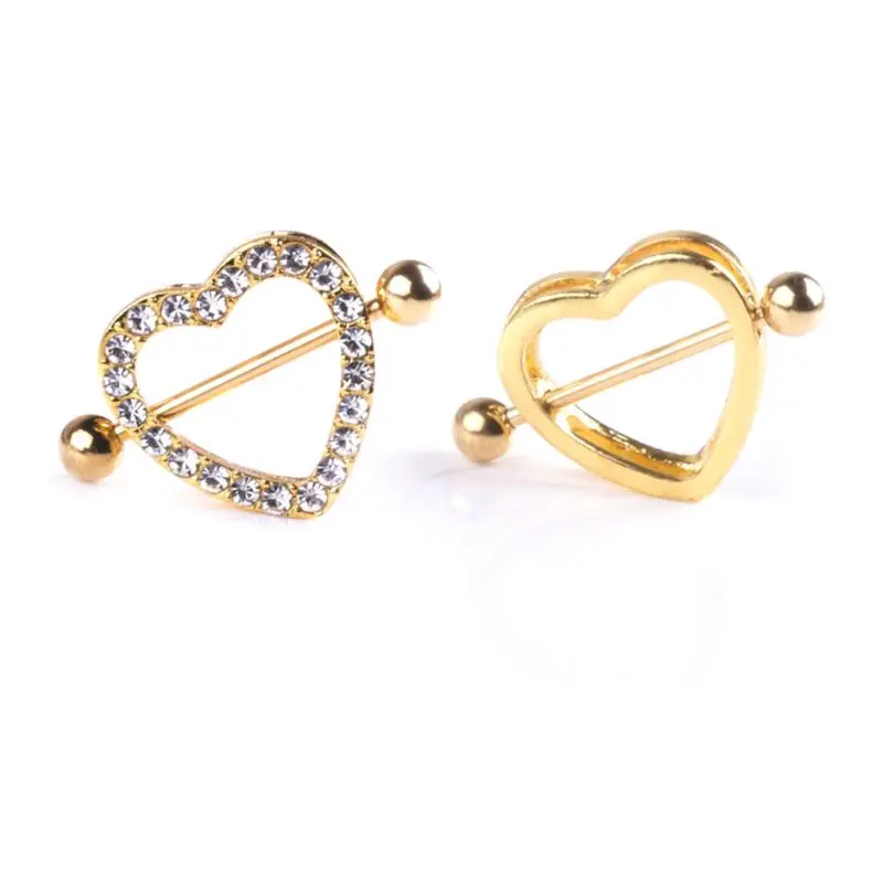 1 шт. пирсинг сосков двойной слой сексуальная Женская грудь в форме сердца со