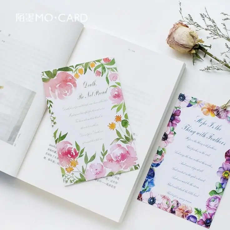 30 шт./упак. Flower Song поздравительная открытка Почтовые открытки подарок на день рождения, набор карт открытка с буквенным принтом конверт подарочная карта