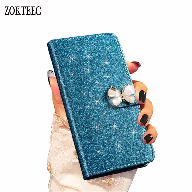 Zekteec Для Doogee Shoot 1 2 Модный Блестящий блестящий кожаный флип чехол умный с