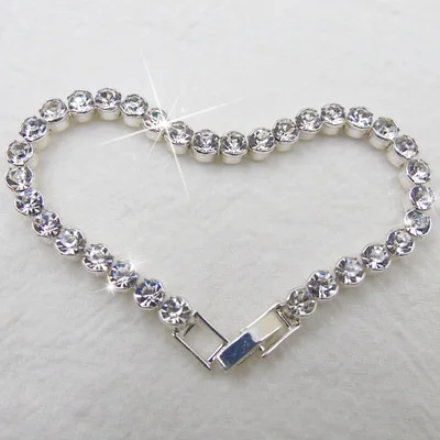 Fashion Gold Silver Roman Women Chain Crystal Bracelets Gifts Rhinestone 16.5 CM bracelet Harajuku Wedding gifts | Украшения и
