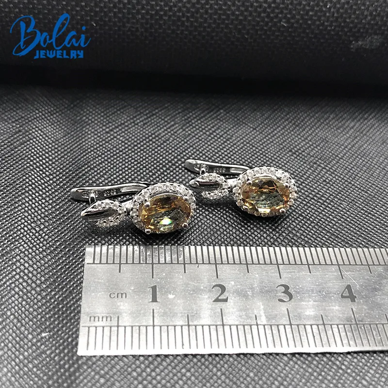 Bolai nano diaspore серьги-гвоздики, серебро 925 пробы, меняющие цвет драгоценных камней, хорошее ювелирное изделие для женщин, подружки невесты, свадебные элегантные