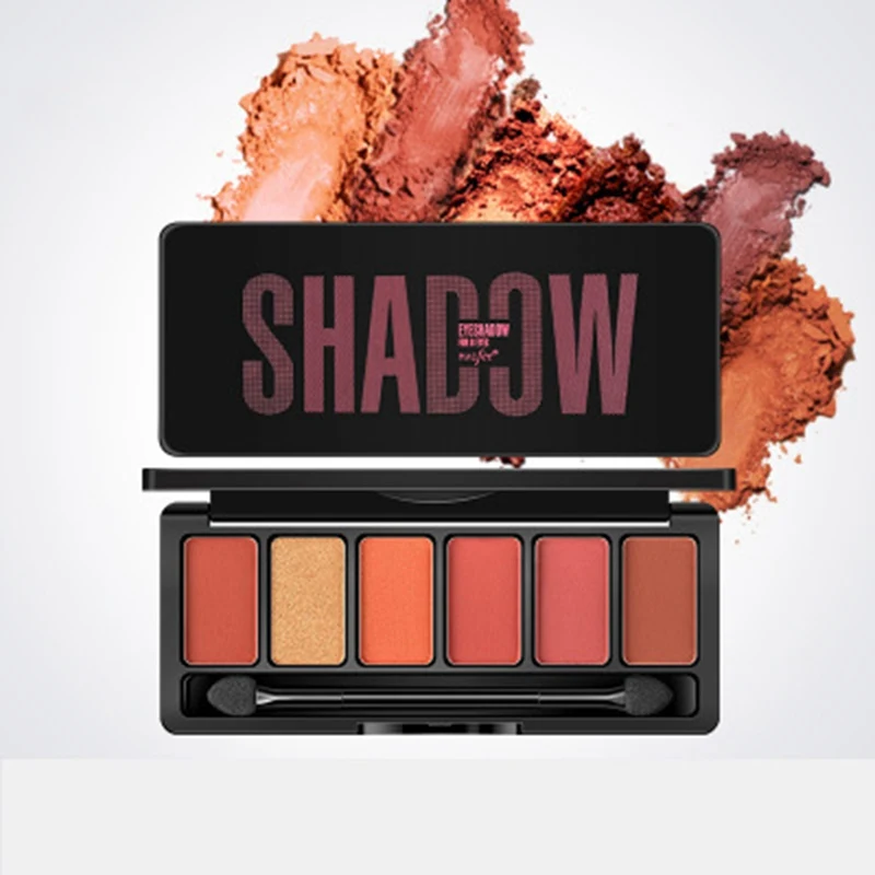 Горячая 6 видов цветов Блеск тени для век Палетка Гламурная смоуки Айз палитра