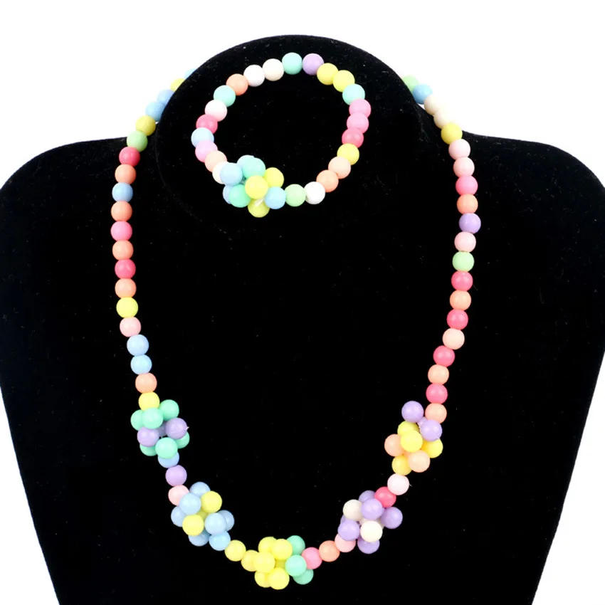 Ожерелье из карамельных бусинок детский подарок на день рождения украшения