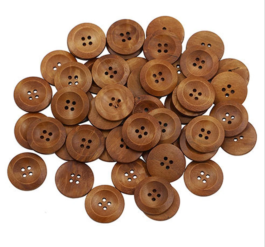 Hot Sell 50 Pcs Wooden 4 Holes Round Wood Sewing Buttons DIY Craft Scrapbooking 25mm S | Дом и сад